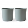 CUPS (SET OF TWO) SOLID SAGE 7.5x7.5x7 CM