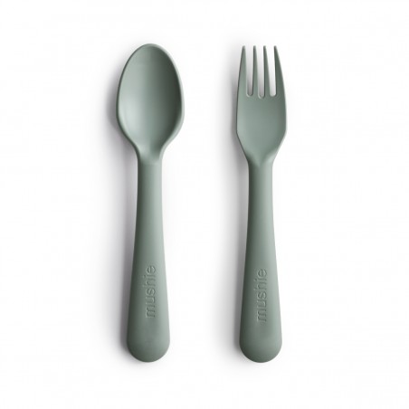 FORK AND SPOON (2 PACK) SOLID SAGE 15.5x2.5 CM