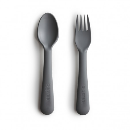 FORK AND SPOON (2 PACK) SOLID SMOKE 15.5x2.5 CM