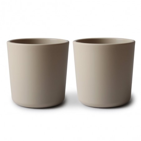 CUPS (SET OF TWO) SOLID VANILLA 7.5x7.5x7 CM