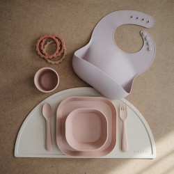 DINNER PLATE SQUARE (SET OF 2) SOLID BLUSH 19x19x3 CM