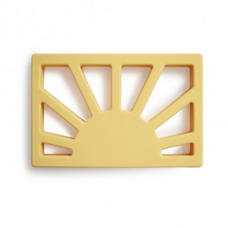 SILICON TEETHER SUN MUTED YELLOW 11x7x1 CM