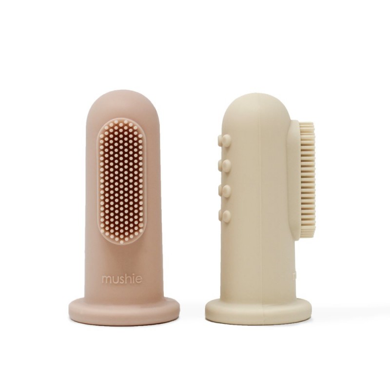 FINGER TOOTHBRUSH (2 PACK) SOLID SHIFTING SAND+BLUSH 5x2.7x2.7 CM