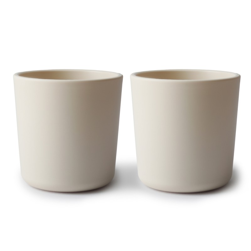 CUPS (SET OF TWO) SOLID IVORY 7.5x7.5x7 CM