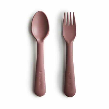 FORK AND SPOON (2 PACK) SOLID WOODCHUCK 15.5x2.5 CM