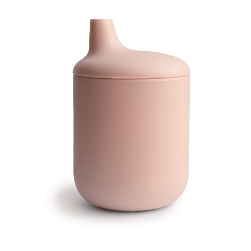 SILICONE SIPPY CUP SOLID BLUSH 11.4x7.15x7.15 CM