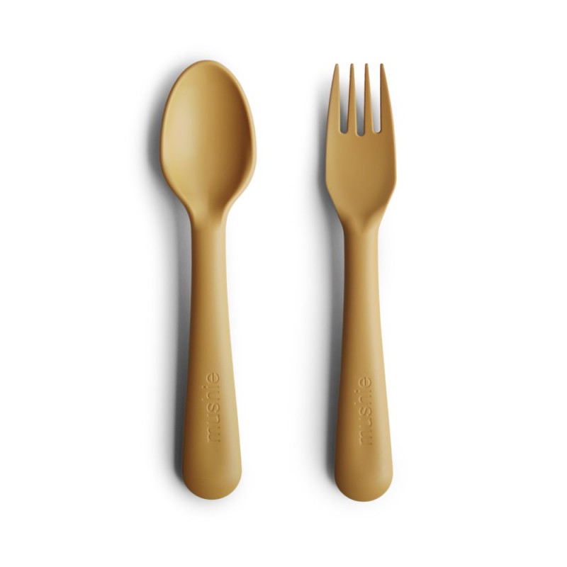 FORK AND SPOON (2 PACK) SOLID MUSTARD 15.5x2.5 CM