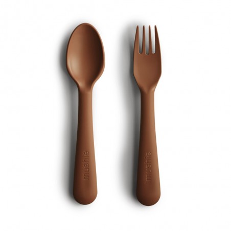 FORK AND SPOON (2 PACK) SOLID CARAMEL 15.5x2.5 CM