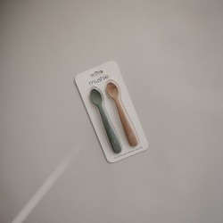 SILICONE SPOON (2 PACK) SOLID NATURAL+DRIED THYME 16x2.5x1 CM