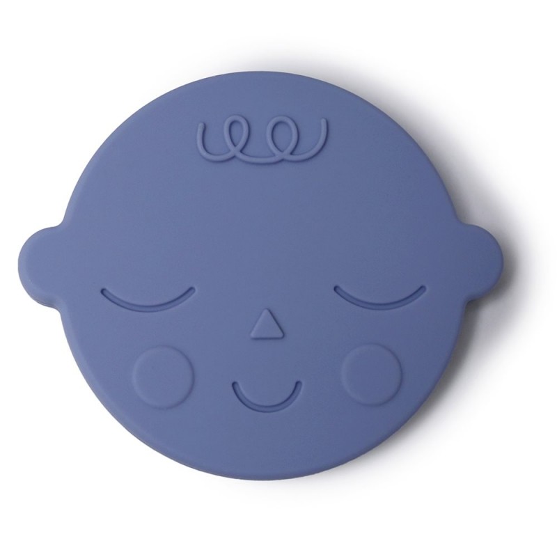 SILICON TEETHER FACE BLUEBERRY 8x8x0.7 CM