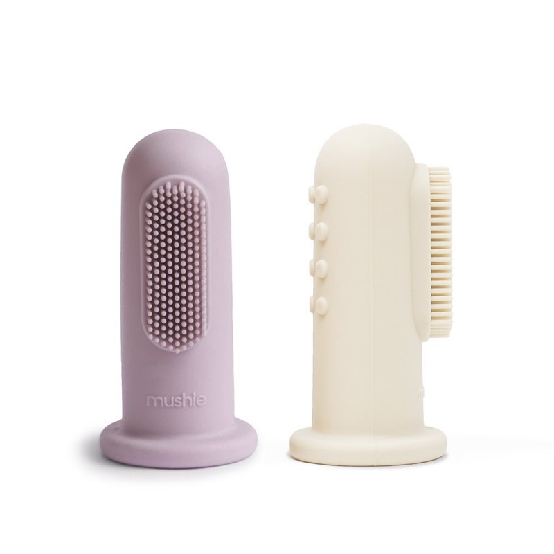 FINGER TOOTHBRUSH (2 PACK) SOLID SOFT LILAC/IVORY 5x2.7x2.7 CM