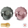 LATEX PACIFIER BLOCK 2 PACK DAISY FRENCH GRAY/BABY PIN 6+
