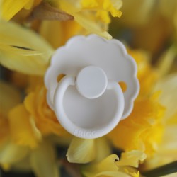 SILICONE PACIFIER BLOCK 2 PACK DAISY BAKED CLAY/HEATHER 6+