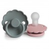 SILICONE PACIFIER BLOCK 2 PACK DAISY FRENCH GRAY/BABY PIN 6+