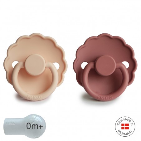 SILICONE PACIFIER BLOCK 2 PACK DAISY PINK CREAM/PWD.BLUSH 0+