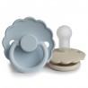 SILICONE PACIFIER BLOCK 2 PACK DAISY POWDER BLUE/SANDSTON 0+