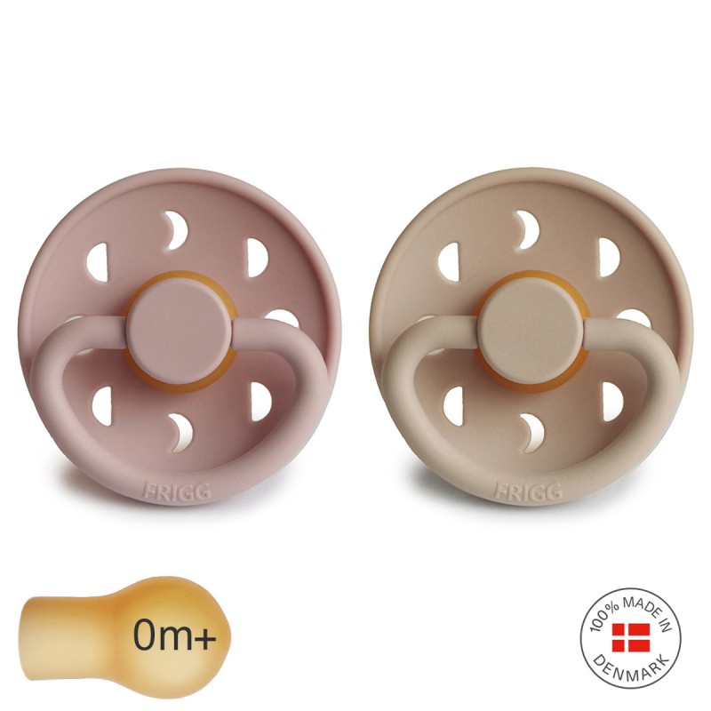 LATEX PACIFIER BLOCK 2 PACK MOON PHASE BLUSH/CROISSANT 0+