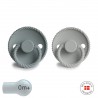 SILICONE PACIFIER BLOCK 2 PACK ROPE SILVER G./FRENCH G. 0+