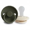 SILICONE PACIFIER BLOCK 2 PACK ROPE CREAM/OLIVE 0+