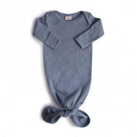 RIBBED KNOTTED BABY GOWN L/S TRADEWINDS 0-3m