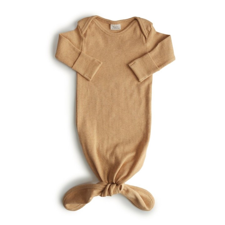 BODY A MANICHE L. CON NODO MUSTARD MELANGE 0-3m