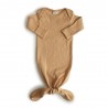 RIBBED KNOTTED BABY GOWN L/S MUSTARD MELANGE 0-3m