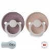 SILICONE PACIFIER NIGHT 2 PACK ROPE TW.MAUVE/BLUSH 0+