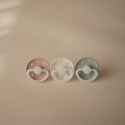 SILICONE PACIFIER NIGHT 2 PACK MOON PHASE CREAM/TW.MAUVE 0+