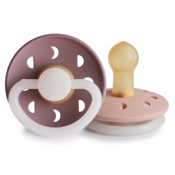 LATEX PACIFIER NIGHT 2 PACK MOON PHASE TW.MAUVE/BLUSH 0+