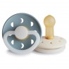 LATEX PACIFIER NIGHT 2 PACK MOON PHASE ST.BLUE/CREAM 6+