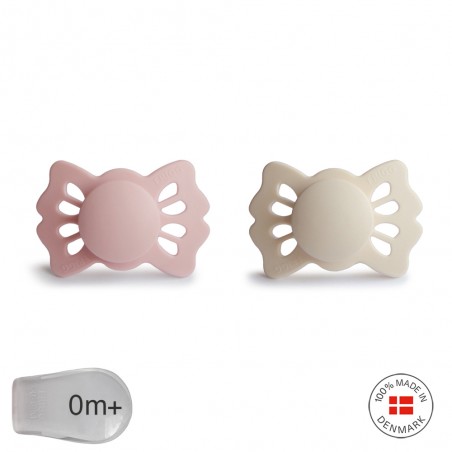 SYMM. SILICONE PACIFIER 2 PACK LUCKY BLUSH/CREAM 0+