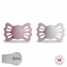 SYMM. SILICONE PACIFIER 2 PACK LUCKY PRIMROSE/SILVER G. 6+