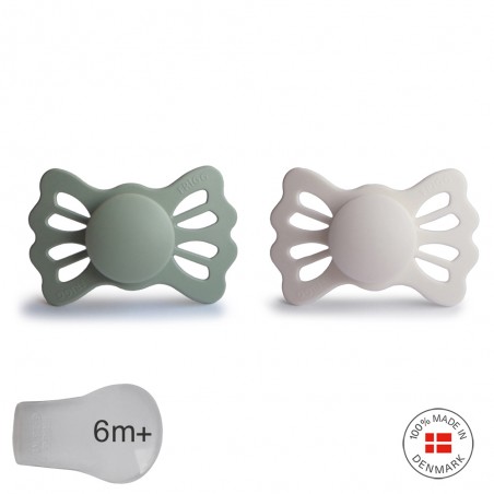 SYMM. SILICONE PACIFIER 2 PACK LUCKY SAGE/SILVER G. 6+