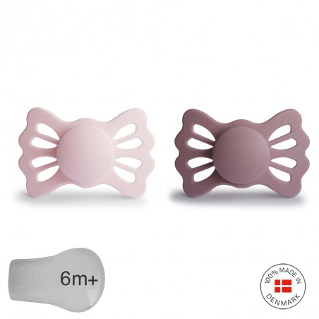 SYMM. SILICONE PACIFIER 2 PACK LUCKY WHITE L./TWILIGHT M. 6+