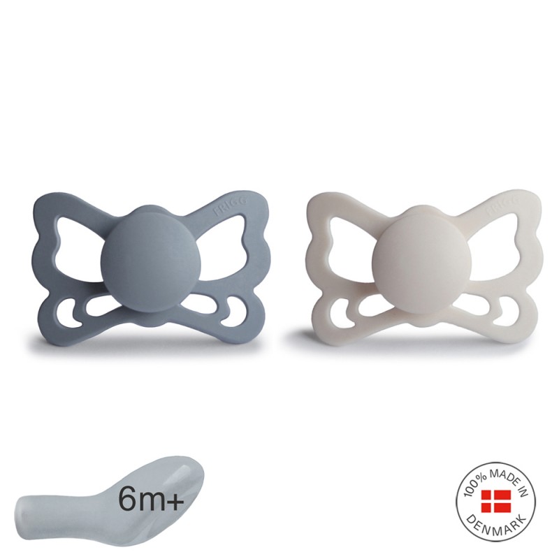 ANAT. SILICONE PACIFIER 2 PACK BUTTERFLY GREAT G./SILVER G. 6+