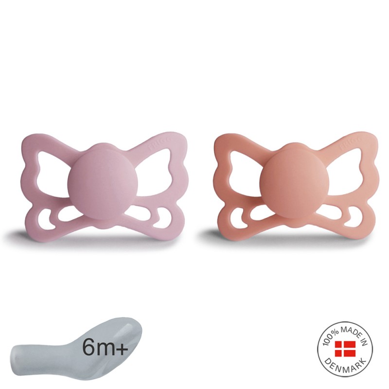 ANAT. SILICONE PACIFIER 2 PACK BUTTERFLY PRIMROSE/PRETTY P. 6+