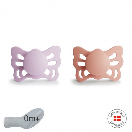 ANAT. SILICONE PACIFIER 2 PACK BUTTERFLY S.LILAC/PRETTY P. 0+
