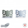 ANAT. SILICONE PACIFIER 2 PACK BUTTERFLY SAGE/POWDER B. 0+