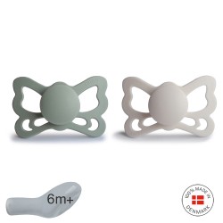 SUCCHIETTO ANA.SILICONE 2 IN 1 BUTTERFLY SAGE/SILVER G. 6+