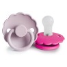 SILICONE PACIFIER BLOCK 2 PACK DAISY S.LILAC/FUCHSIA 0+