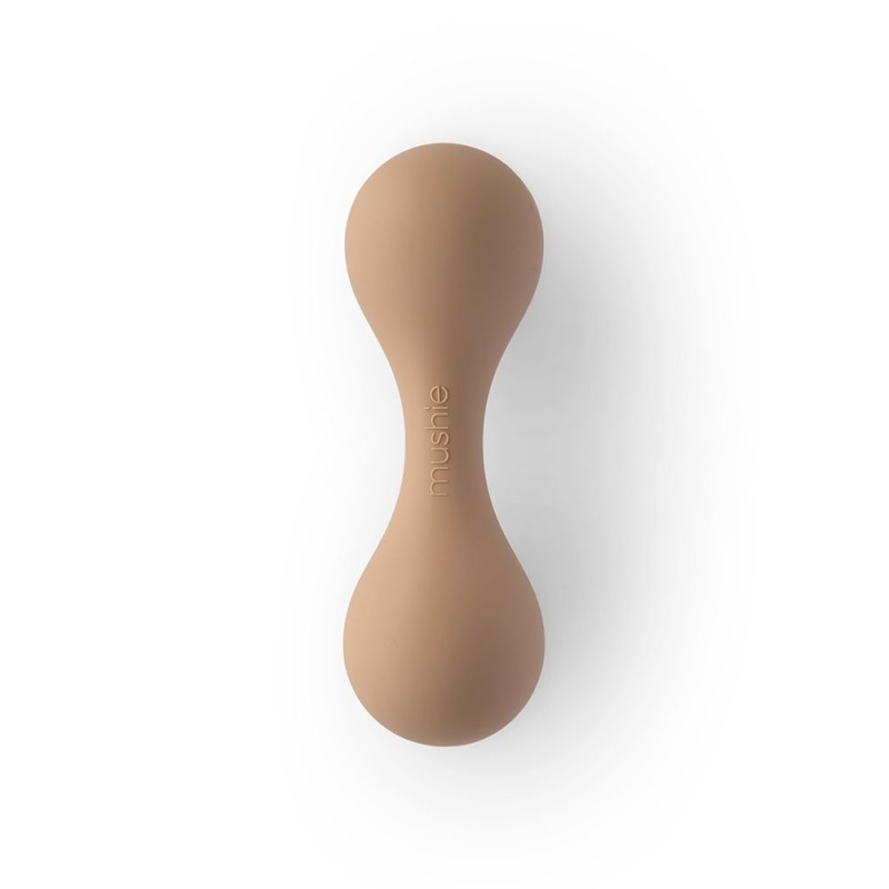 SILICONE BABY RATTLE SOLID NATURAL 4x13 CM