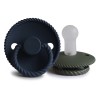 SILICONE PACIFIER BLOCK 2 PACK ROPE DARK NAVY/OLIVE 6+
