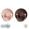 SILICONE PACIFIER BLOCK 2 PACK ROPE BLUSH/COCOA 6+