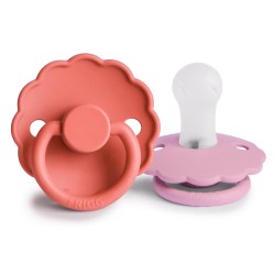 SILICONE PACIFIER BLOCK 2 PACK DAISY POPPY/LUPINE 0+