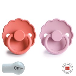 SILICONE PACIFIER BLOCK 2 PACK DAISY POPPY/LUPINE 0+