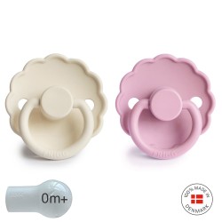 SILICONE PACIFIER BLOCK 2 PACK DAISY CREAM/LUPINE 0+