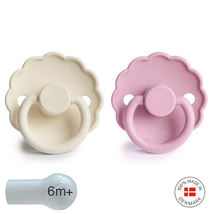 SILICONE PACIFIER BLOCK 2 PACK DAISY CREAM/LUPINE 6+