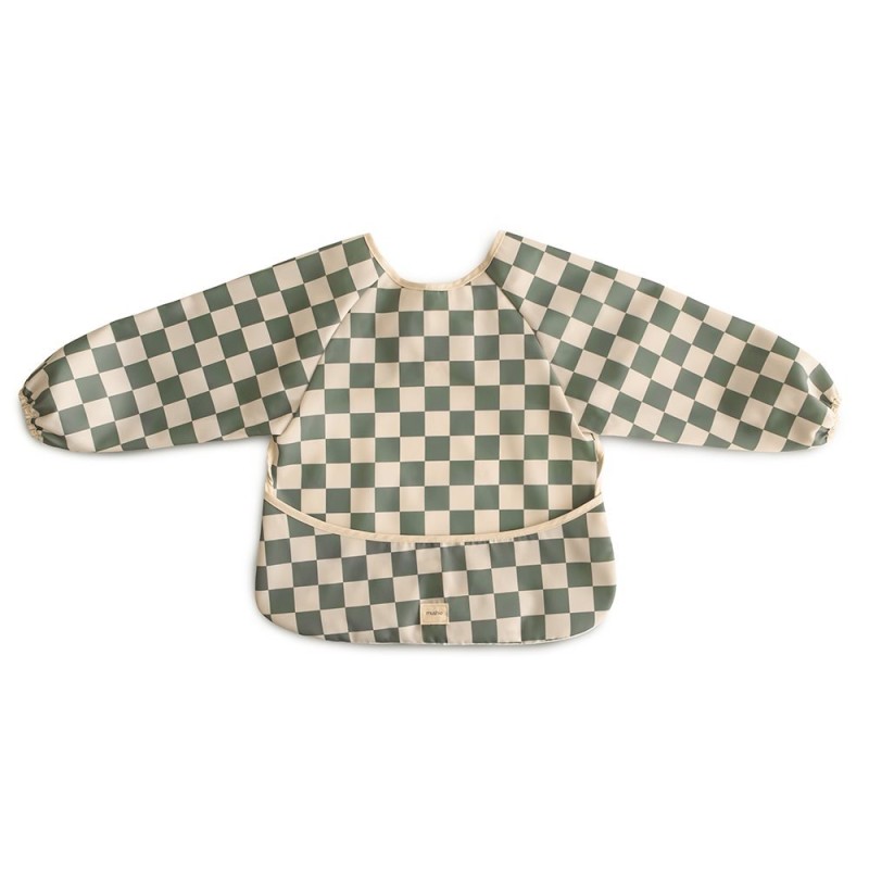 LONG SLEEVE BIB SOLID OLIVE CHECK 36x40 CM