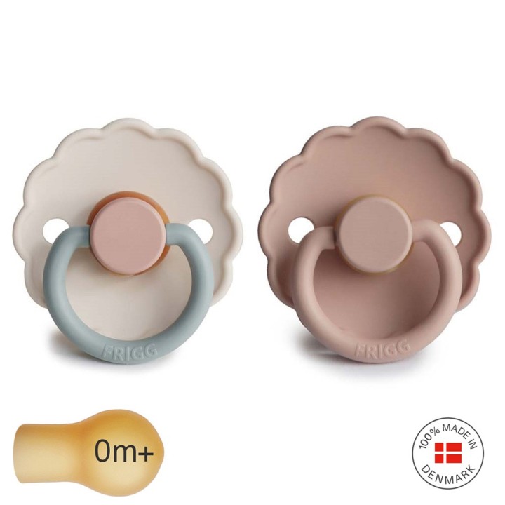 LATEX PACIFIER BLOCK 2 PACK DAISY BLUSH/COTTON CANDY 0+
