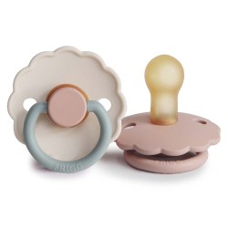 LATEX PACIFIER BLOCK 2 PACK DAISY BLUSH/COTTON CANDY 0+